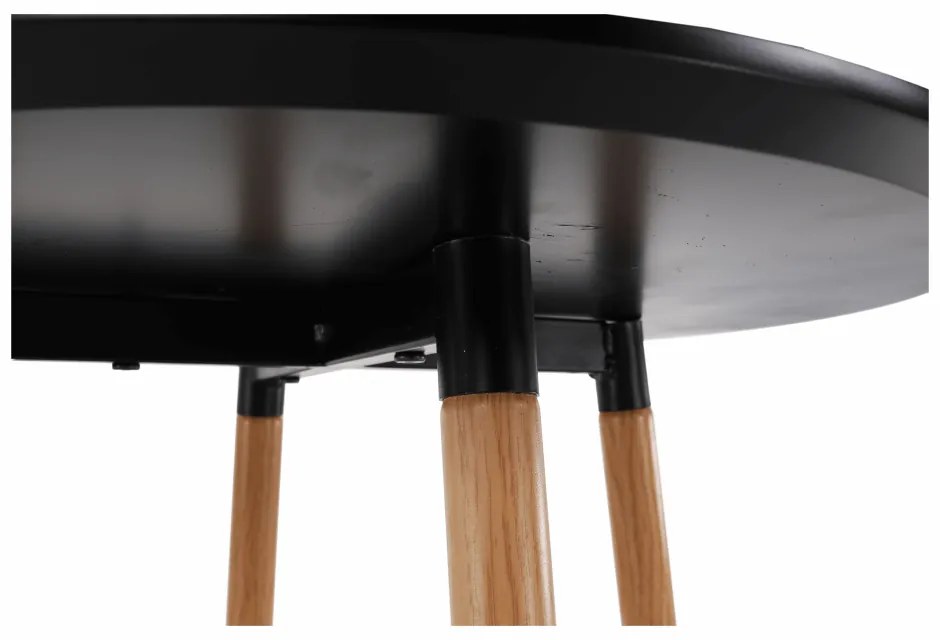 Bárasztal, fekete/tölgy, átmérő 60 cm, IMAM