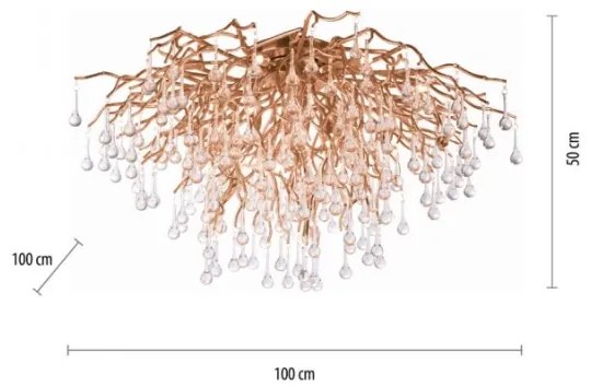 Paul Neuhaus 8092-11 - Felületre szerelhető csillár ICICLE 14xG9/40W/230V átm. 100 cm réz