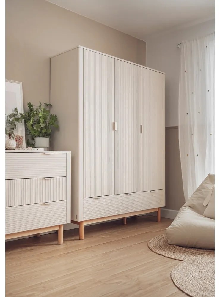 Bézs alacsony gyerek komód 100x52 cm Miloo – Pinio