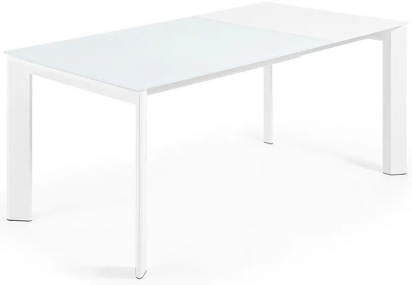 Bővíthető étkezőasztal üveg asztallappal, hosszabbító asztallappal 80x120 cm Axis – Kave Home