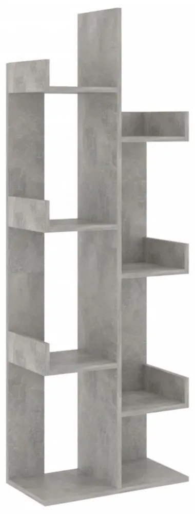 betonszürke szerelt fa könyvszekrény 48 x 25,5 x 140 cm