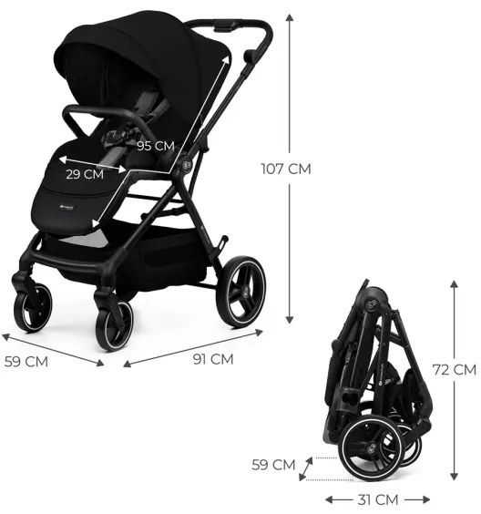 KINDERKRAFT SELECT - YOXI sportbabakocsi Pure Black