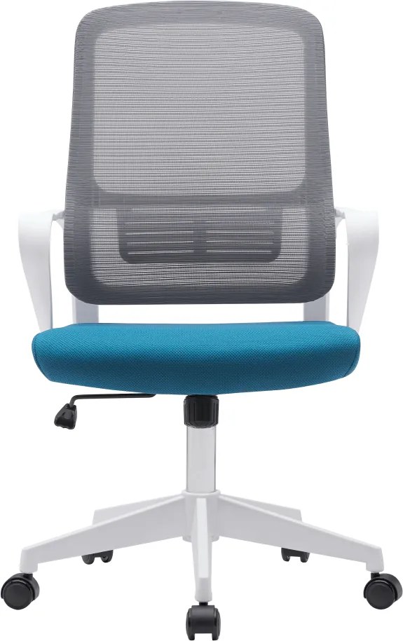 Irodai szék, szürke/petróleumzöld/fehér, SALOMO TYP 1