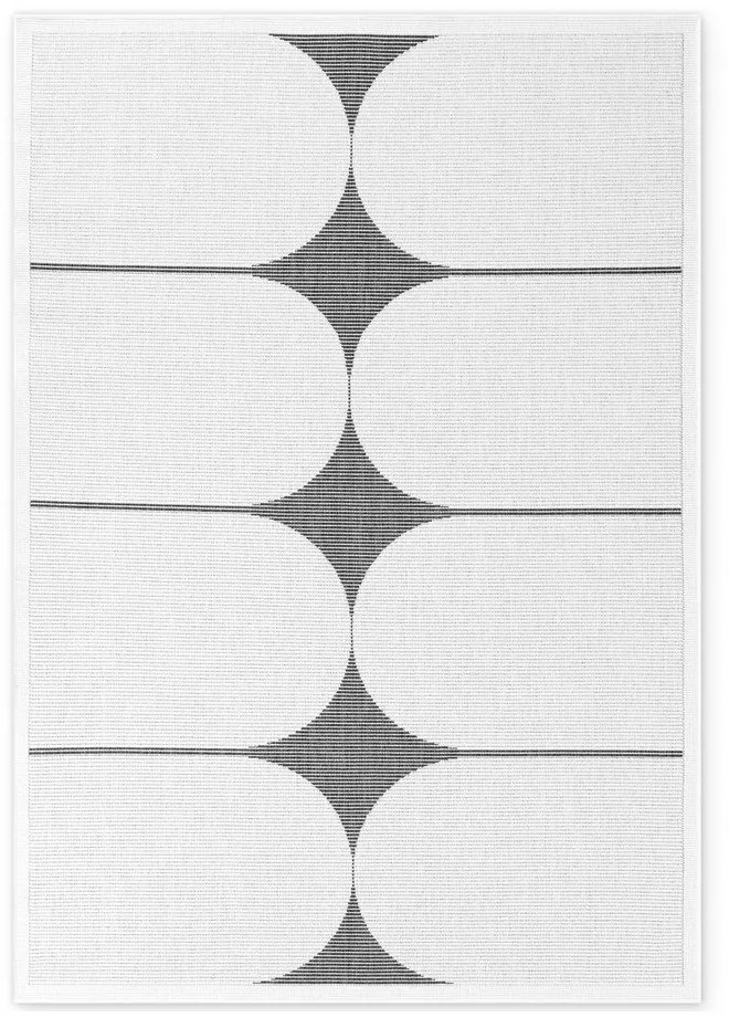 Fekete-fehér kültéri-beltéri szőnyeg 120x170 cm Duet Bowen – NORTHRUGS