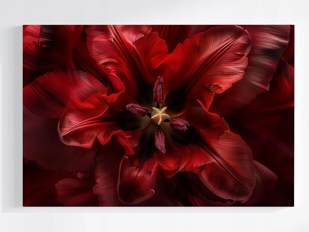 Poszter Makró Fotó Virág Piros Tulipán 60x40