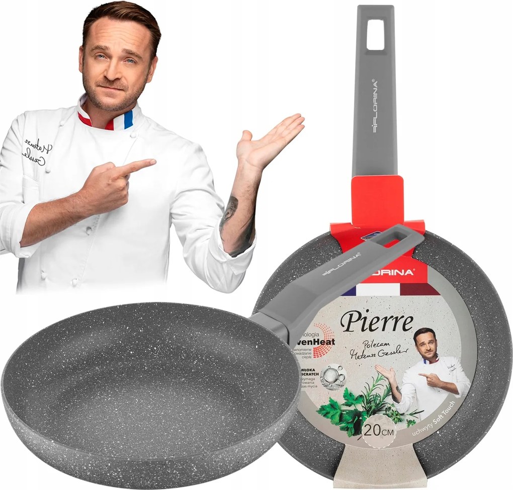 Hagyományos Serpenyő Alumínium Mély Márvány Pierre 20cm Indukciós