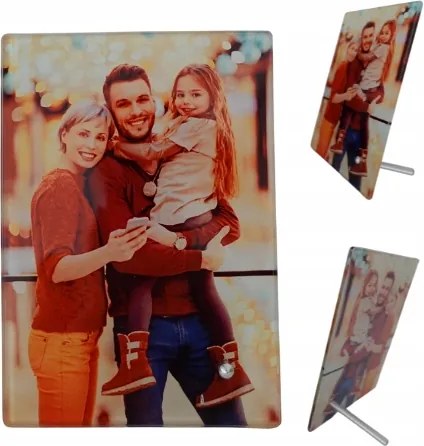 Dekoratív üveg képkeret 11x16 cm Tetszőleges Nyomtatás Szöveg Fénykép