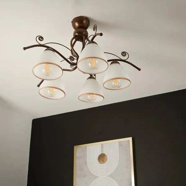 Brilagi - LED Felületre szerelhető csillár ANTICO 5xE27/60W/230V bronz patina