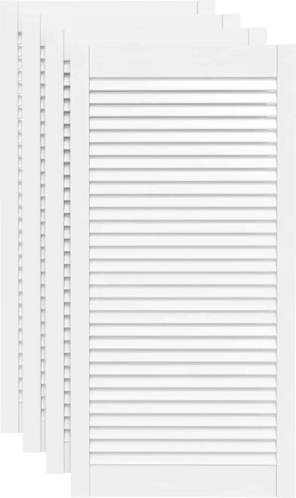 vidaXL 4 db fehér tömör fenyőfa lamellás szekrényajtó 99,3 x 49,4 cm