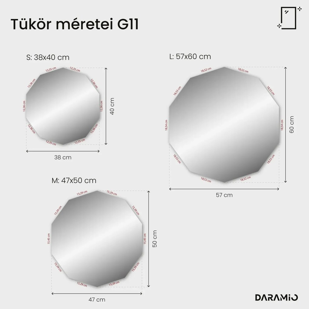 Atipikus tükör LED világítással G11
