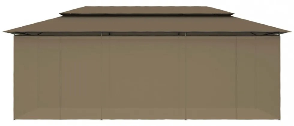 tópszínű pavilon függönyökkel 600 x 298 x 270 cm 180 g/m²