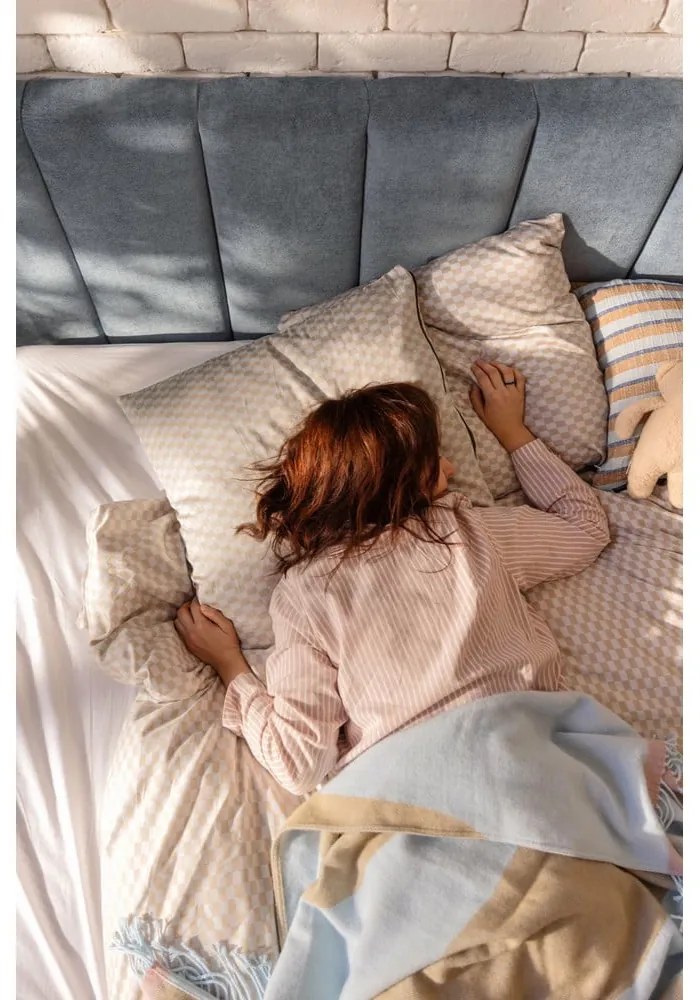 Kék boxspring ágy 160x200 cm Olia Bold Line – Bonami Selection