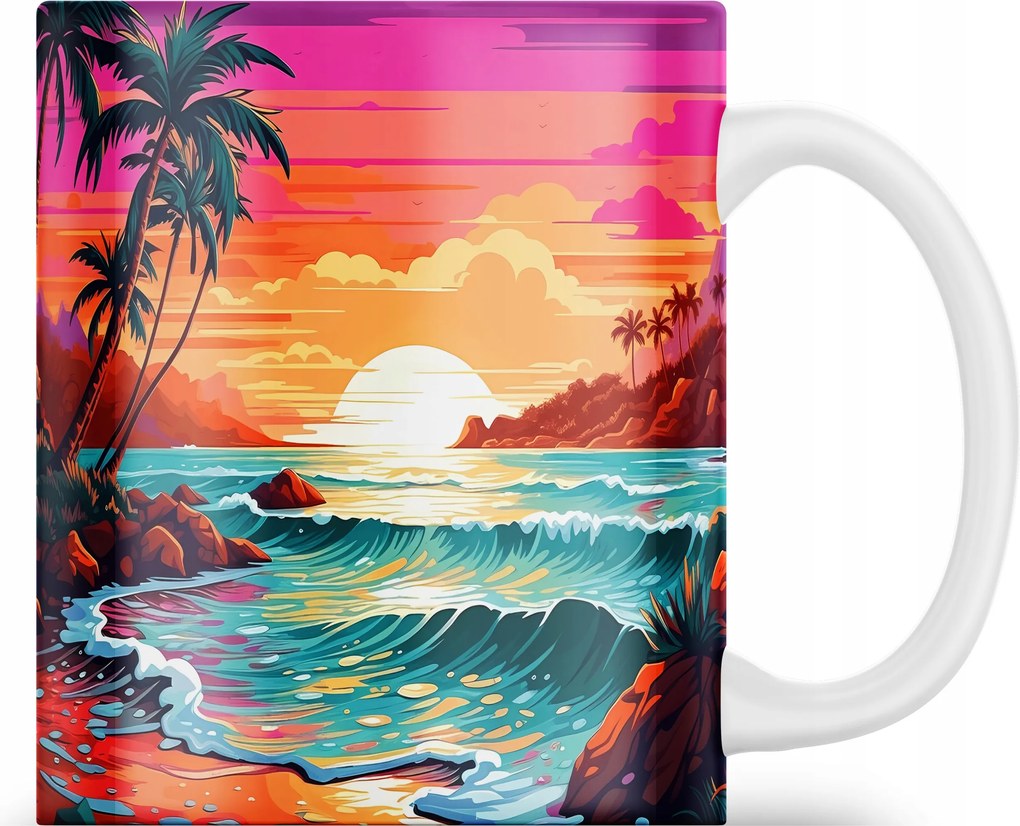 Kerámia Bögre 330 ML Tengerpart Nyaralás Hawaii Ajándék Munka Vicces