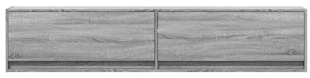 szürke sonoma színű fali TV-szekrény LED-del 180 x 31 x 38 cm