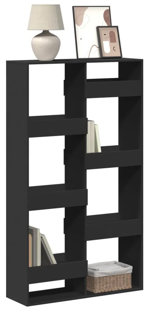 fekete szerelt fa könyvespolc 100 x 33 x 175 cm