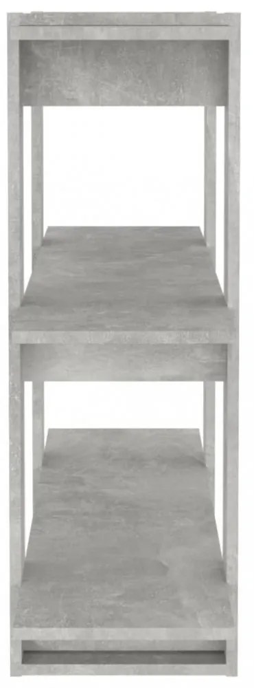 betonszürke könyvszekrény/térelválasztó 100 x 30 x 87 cm