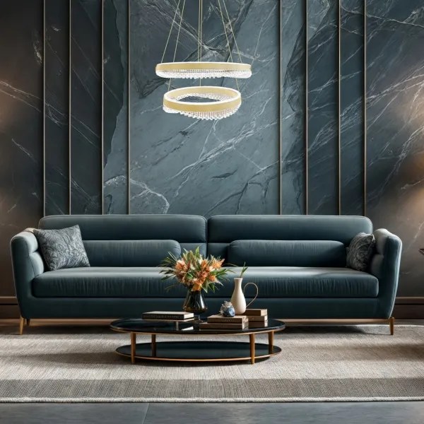 LED Csillár zsinóron LED/85W/230V átm. 60 cm arany