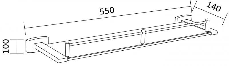 Mexen tartozékok, ZOJA üvegpolc, króm, 7019137-00