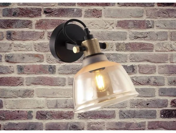 Klausen 101000 - Fali lámpa ASGARD 1xE27/11W/230V bézs/fekete/arany