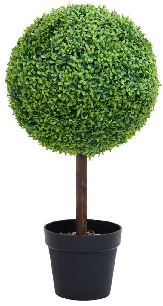 zöld gömbalakú cserepes műpuszpáng 50 cm