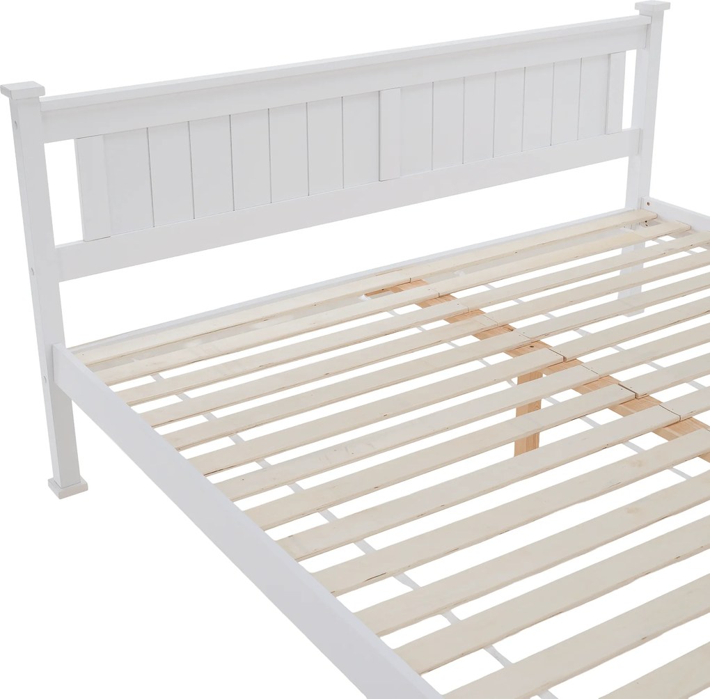 Ágy ágyráccsal, fenyő/fehér, 160x200 LUCAS NEW