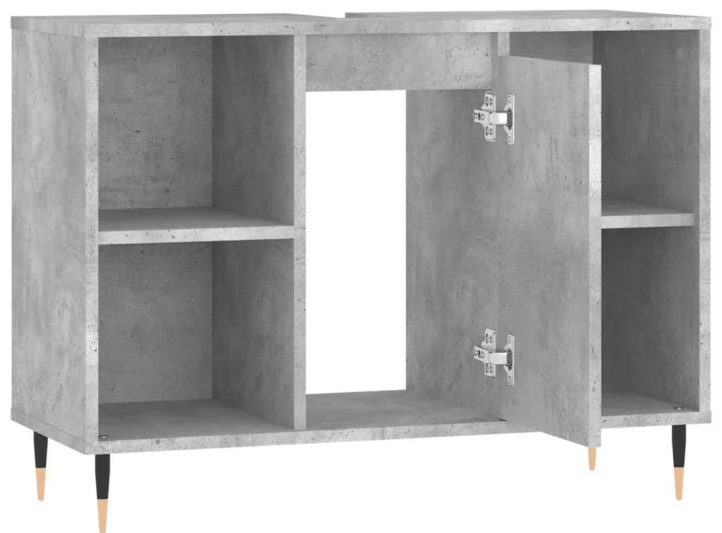 betonszürke szerelt fa fürdőszobaszekrény 80 x 33 x 60 cm