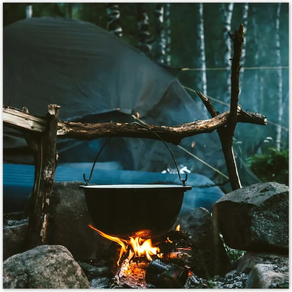 Poszterek 30x30 Tábor éjszaka erdő tűz