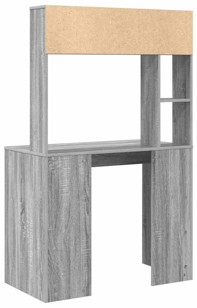 Asztal polcokkal Szürke sonoma 91 x 50 x 149 cm Faanyag