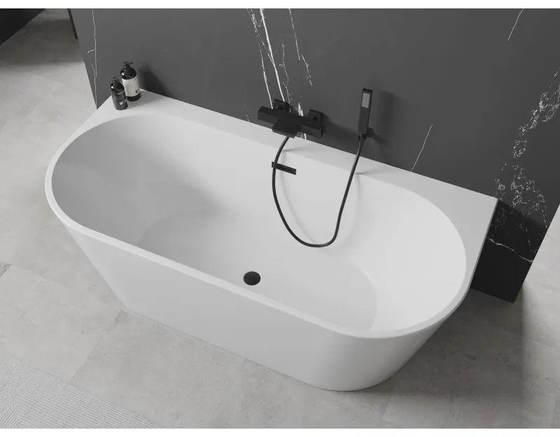 Mexen Oval+, falhoz szabadon álló kád 170 x 80 cm, fehér fényes, fekete matt, 52681708000-70