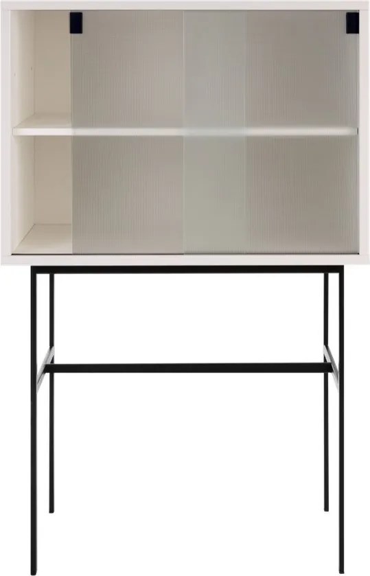 Szürkésbézs tálalószekrény tolóajtóval 70x109x40 cm Lekko – noo.ma