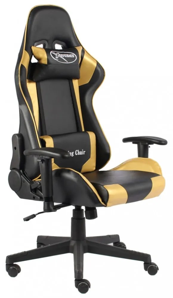 aranyszínű PVC forgó gamer szék