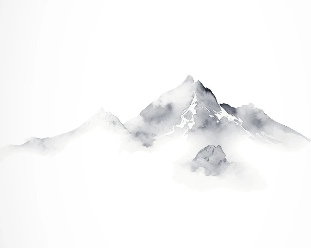 Kép - Tinta festmény hegyek (70x50 cm)