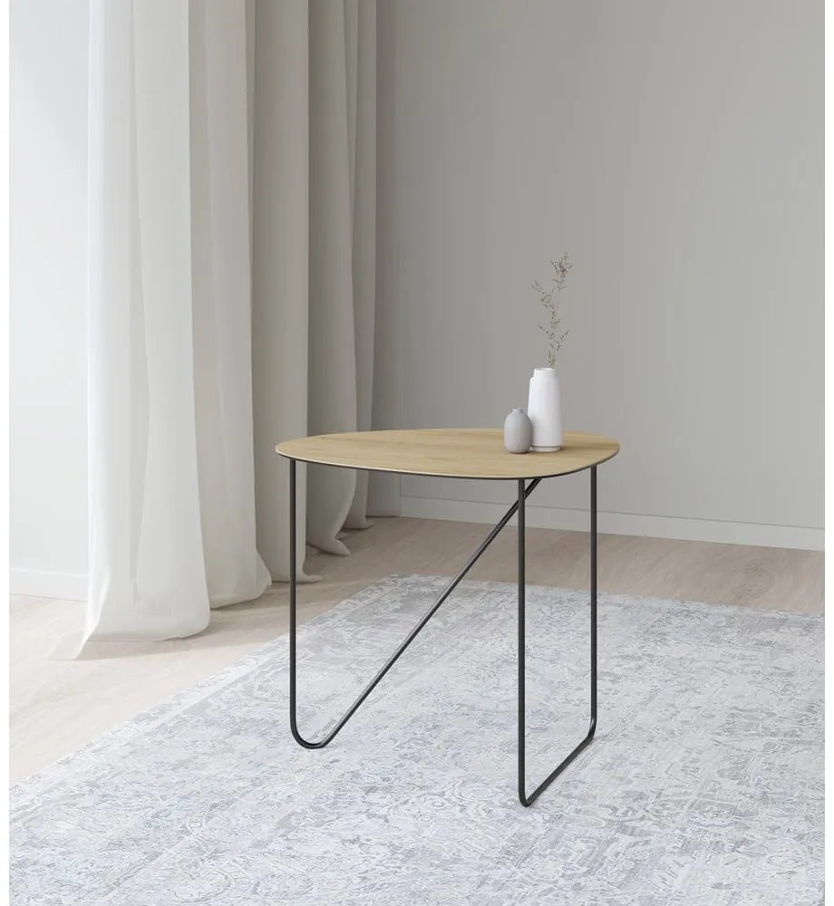 Natúr színű fém dohányzóasztal 37x44 cm Curve M Wood – LIND DNA