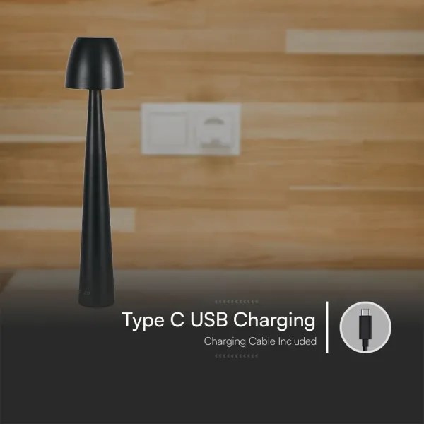 LED Dimmelhető újratölthető érintőképernyős asztali lámpa LED/3W/5V 3000-6000K fekete