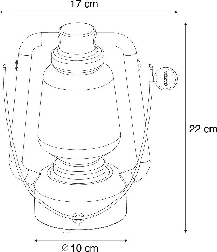 Asztali lámpa újratölthető 22 cm IP44 fehér - Storm Mini