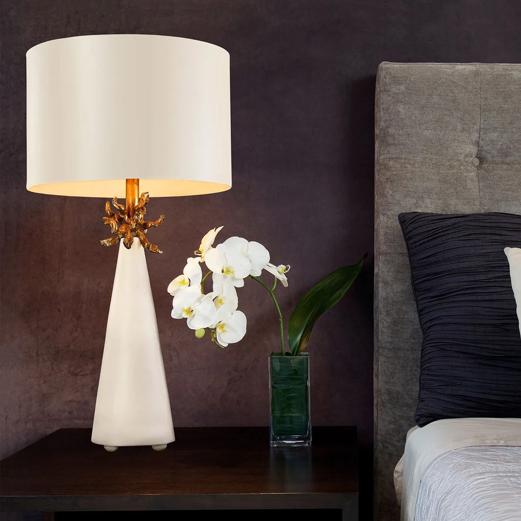 Flambeau klasszikus asztali lámpa neo white krém arany elsfb-neo-tl-fr-wht