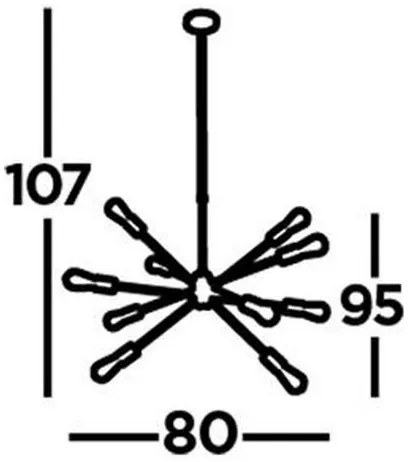 Searchlight 29010-10GO - Csillár rúdon ALPHA 10xE27/60W/230v arany