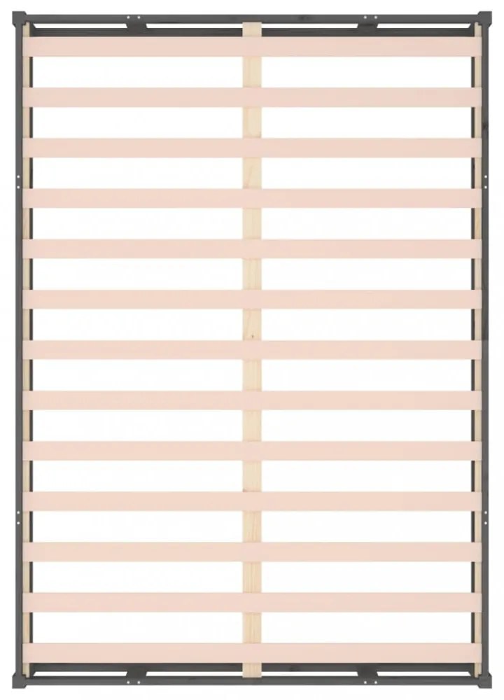 szürke tömör fa ágykeret 150x200 cm (King Size)