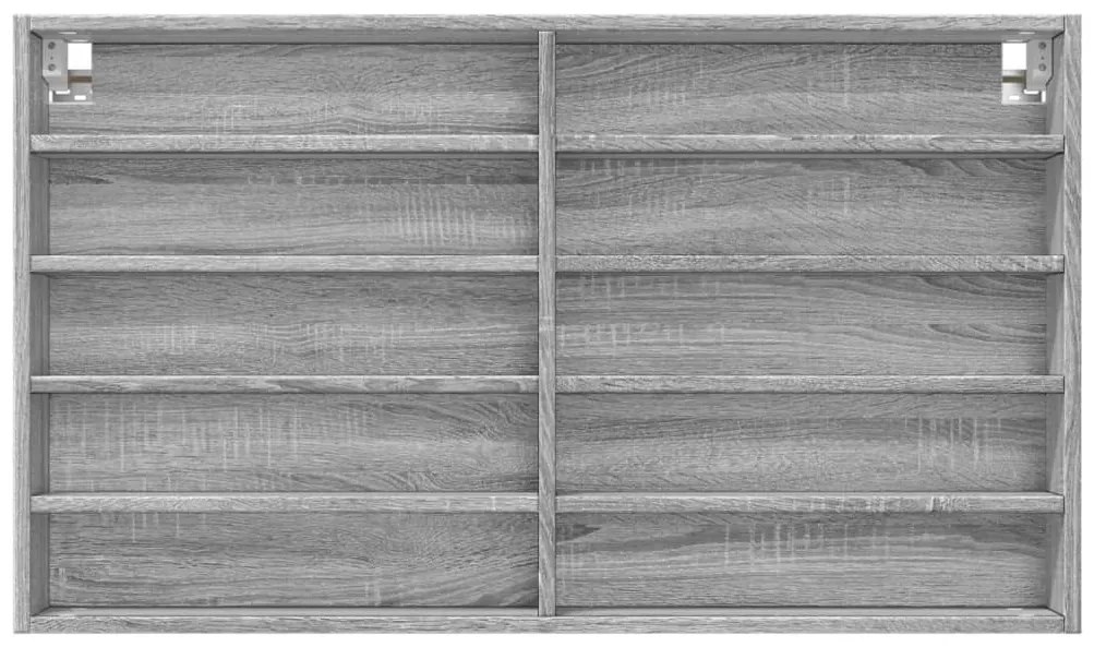 szürke sonoma színű szerelt fa vitrinszekrény 100 x 15 x 58 cm