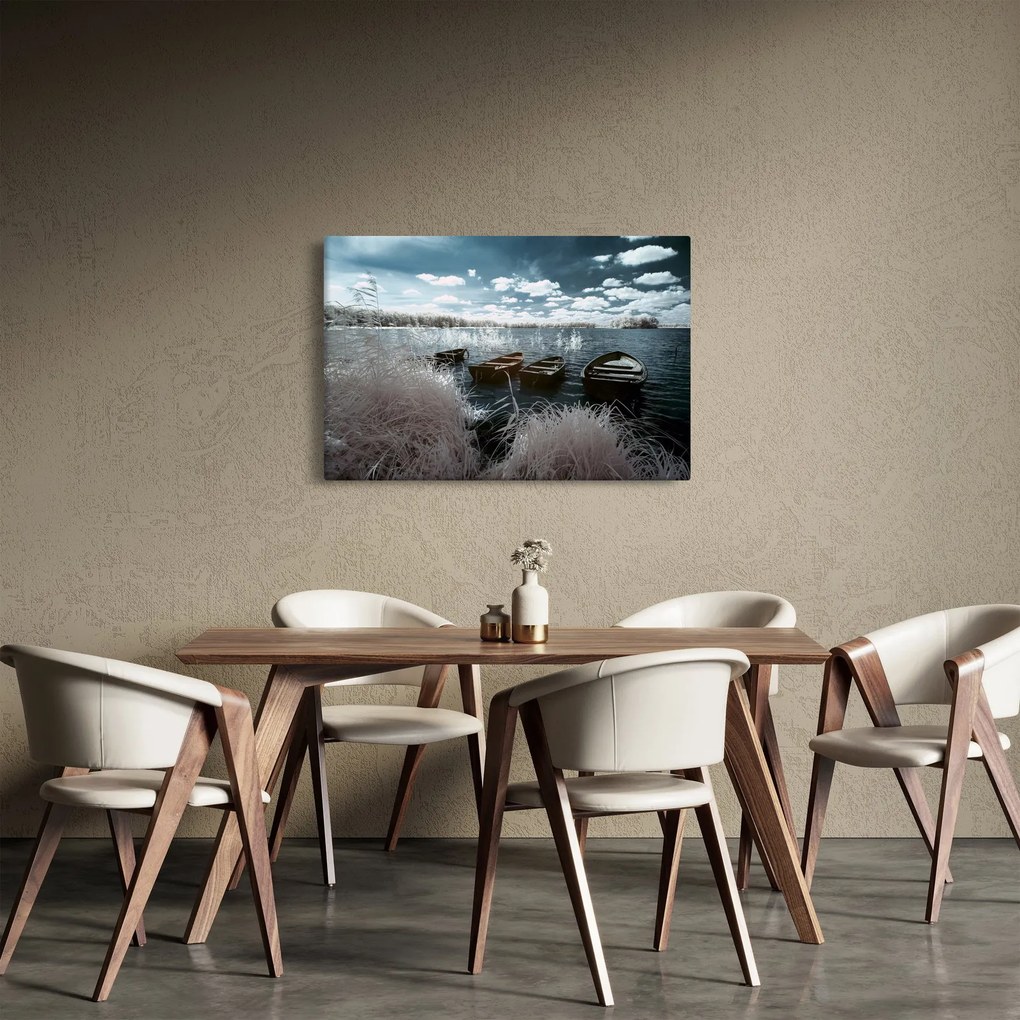 Kép - Fa csónak a tón (90x60 cm)