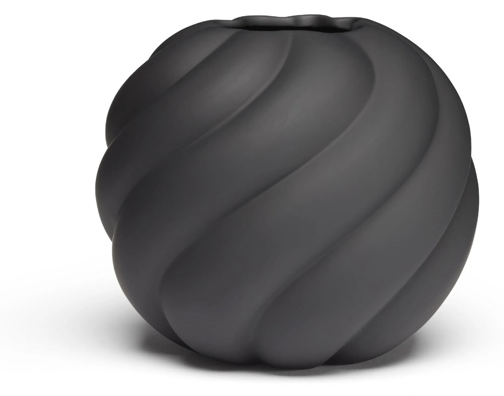 Twist Ball váza, 12 cm, fekete - COOEE