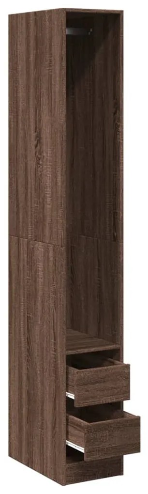 vidaXL barna tölgy színű szerelt fa ruhásszekrény 30 x 50 x 200 cm
