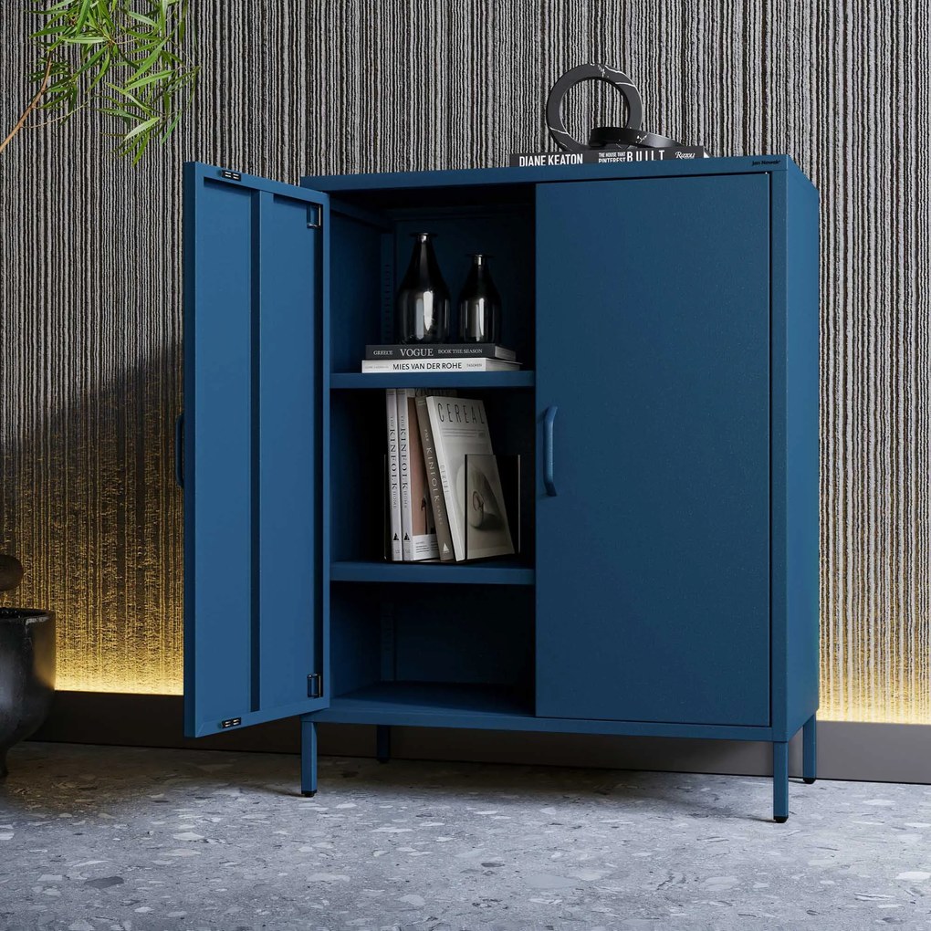 Szafka z półkami VITO, 800 x 1015 x 400 mm, Modern: granatowa