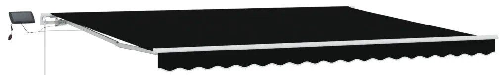 Kézi Behúzható Napellenző LED-del Fekete 450x350 cm