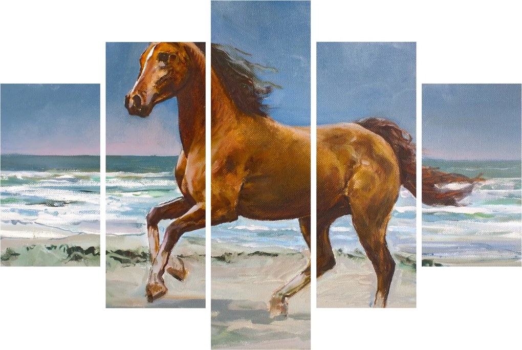Egy ló képe a tengerparton (150x105 cm)