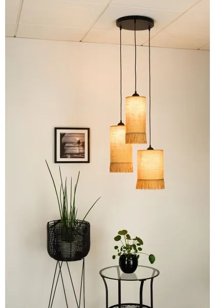 Brilagi - WINNETOU TUBES 3xE27/15W/230V barna/fekete függeszték