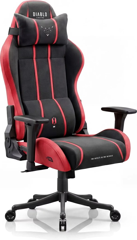 Gamer szék szövet Small Size, fekete-piros: Diablo X-One 2.0 Bloody Mary