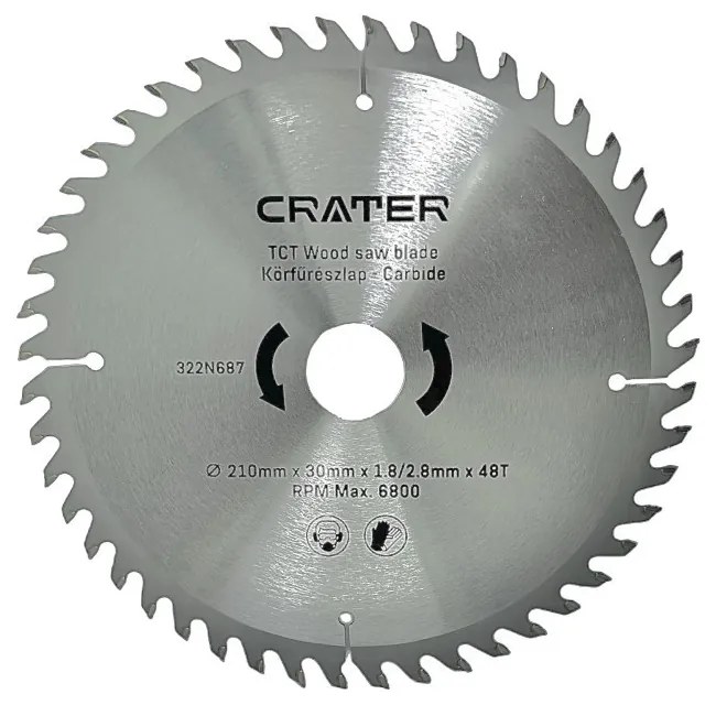 KÖRFŰRÉSZLAP 210*30 / 48FOG CARBIDE CRATER