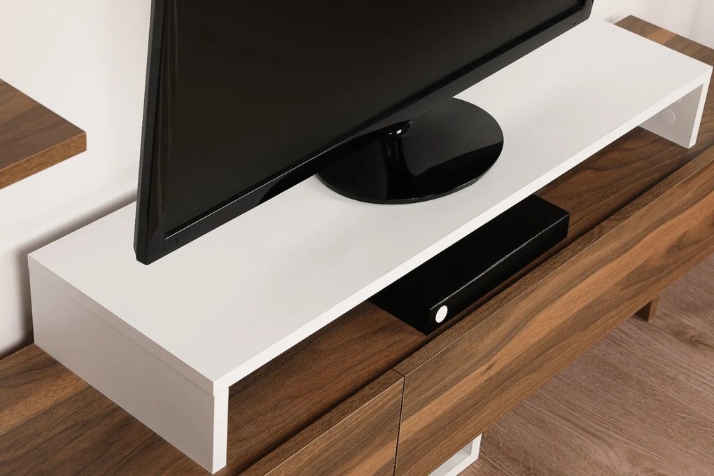 TV asztal/szekrény Nirvy (fehér). 1063133