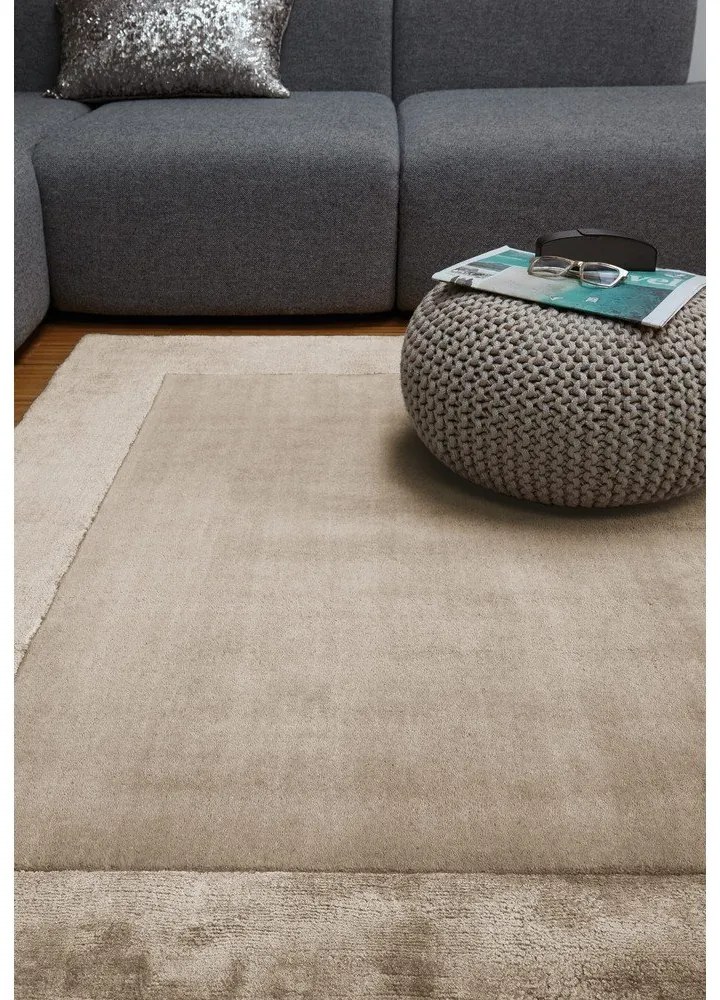 Világosbarna kézi szövésű gyapjú keverék szőnyeg 160x230 cm Ascot – Asiatic Carpets